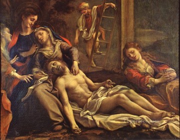 アントニオ・ダ・コレッジョ Painting - 十字架からの沈着 ルネッサンスのマニエリスム アントニオ・ダ・コレッジョ